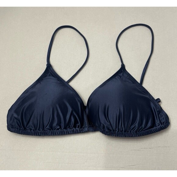 Flirtt Gottex Satin Touch Solid Navy Triangle Bikini Bra Size M New With Tags - Picture 3 of 6